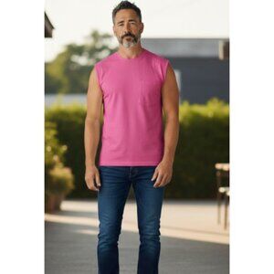 KING SIZE Pink Muscle Tank Top Big Mens XL 46-48